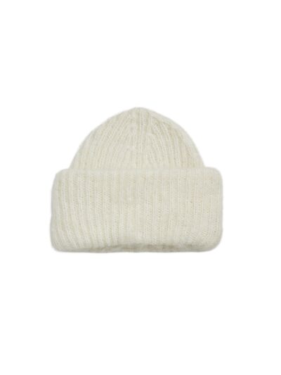 Moss Copenhagen hvid hue i strik MSCHAnnalisa Beanie EGRET