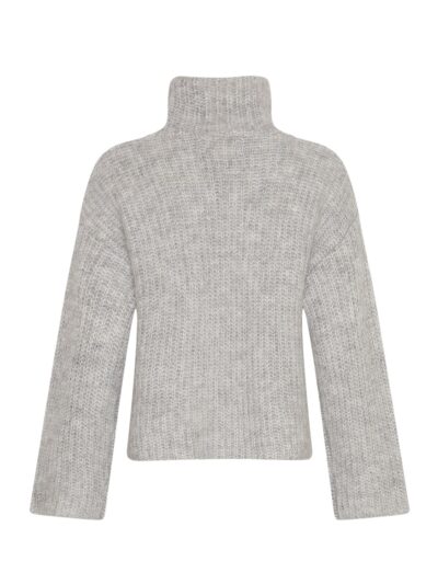 Moss copenhagen grå strik med høj krave MSCHAnnalisa M Pullover LGM