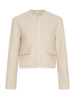 Moss Copenhagen beige jakke MSCHCailana Jacket OATMEAL knappelukning