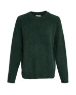 Moss Copenhagen grøn strik med buen kant forneden MSCHLessine Hope Pullover Pine Grove