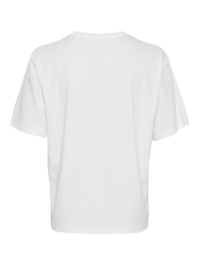 Moss Copenhagen hvid t-shirt MSCHMelea Icon Tee B WHITE/BLACK