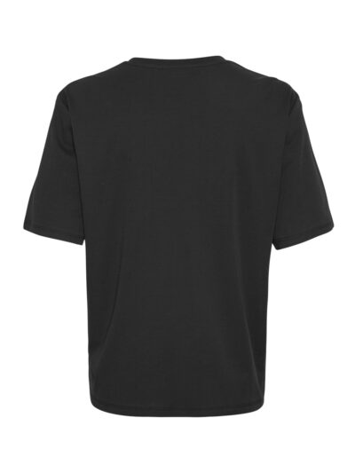 Moss Copenhagen sort t-shirt MSCHMelea Icon Tee BLACK/EGRET