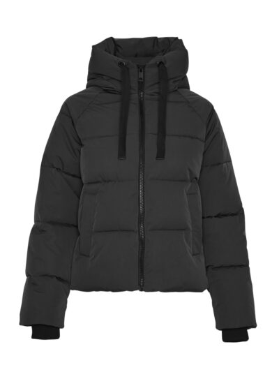 Moss Copenhagen sort kort vinterjakke med hætte og lommer MSCHPavinaria Short Jacket Black