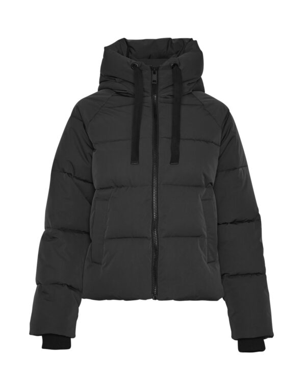 Moss Copenhagen sort kort vinterjakke med hætte og lommer MSCHPavinaria Short Jacket Black