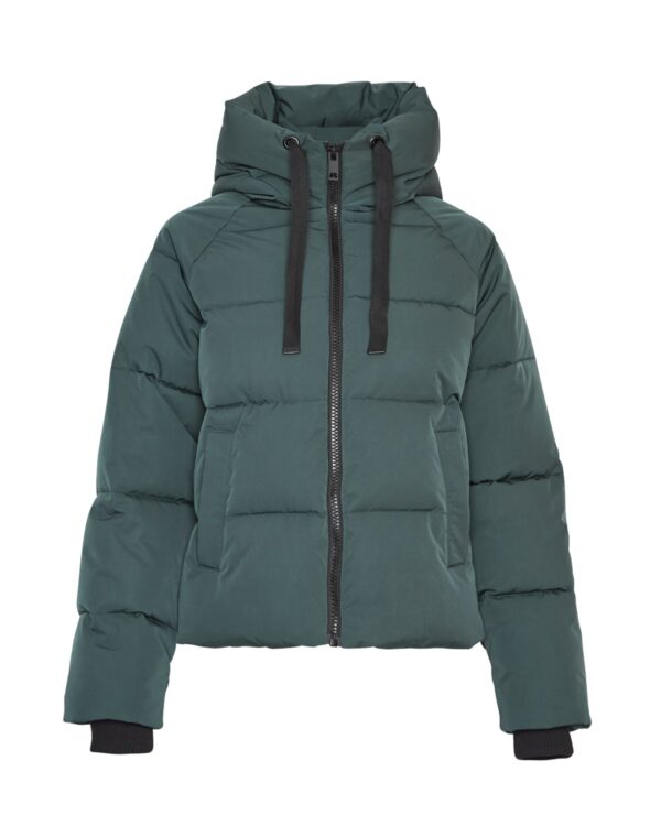 Moss Copenhagen grøn kort vinterjakke med hætte MSCHPavinaria Short Jacket PINE GROVE