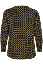 Kaffe Curve mønstret skjorte bluse brun sort KCjamida PPP Shirt Black/Brown Geometric Print