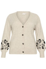 Kaffe Curve KClisetta Knit Cardigan beige sort mønster