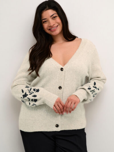 Kaffe Curve KClisetta Knit Cardigan strikket beige cardigan