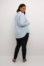 Kaffe Curve Blue/Dark Stripe KCjerria Shirt blå stribet skjorte