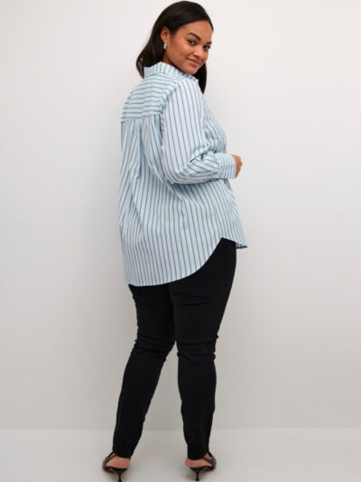 Kaffe Curve Blue/Dark Stripe KCjerria Shirt blå stribet skjorte