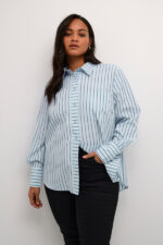 Kaffe Curve Blue/Dark Stripe KCjerria Shirt blå skorte