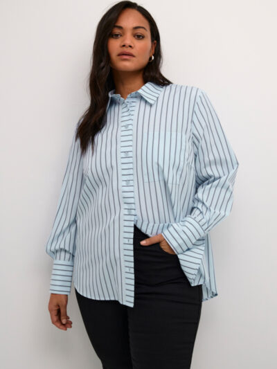 Kaffe Curve Blue/Dark Stripe KCjerria Shirt blå skorte