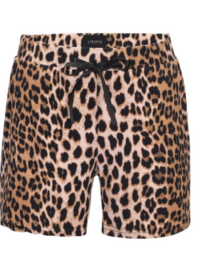 Liberté leopard shorts med elastik og bindebånd i taljen Liberté LUX LEO ALMA-SHORTS