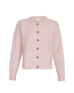 Moss Copenhagen lyserød cardigan knappelukning stribet strik-mønster MSCHEvonna Nenaya Cardigan Fairy Tale