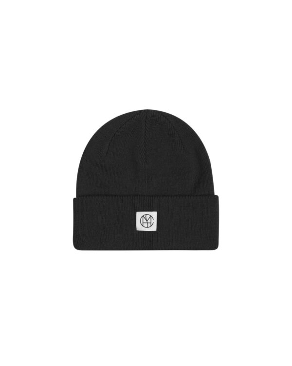 Moss Copenhagen sort hue med logo MSCHMojo Icon Beanie Black