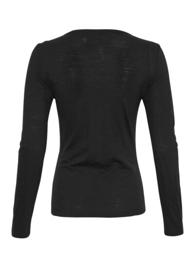 Moss Copenhagen basic langærmet sort t-shirt MSCHNesmina Top black