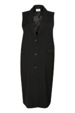 Kaffe Curve Black KCmerla Long Waistcoat lang sort vest