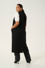 Kaffe Curve Black KCmerla Long Waistcoat lang sort vest