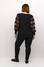 Kaffe Curve Black KCellis Blouse sort bluse med blonder