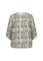 Wasabi Cream Blouse WA-VARINKA 1 mønstret bluse