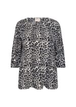 leo bluse sort hvid 3/4 ærmer. Wasabi 9999C BLACK COMBI BLOUSE-W WA-VANJA 1