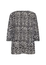 leo bluse sort hvid 3/4 ærmer. Wasabi 9999C BLACK COMBI BLOUSE-W WA-VANJA 1
