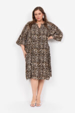 Wasabi Brown Dress WA-VANJA 2 leopard kjole
