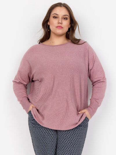 Wasabi Woodrose Pullover WA-SAMANDA 1 rosa striktrøje