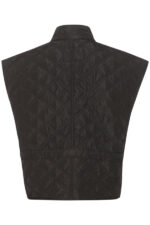 Sort quiltet vest med justerbar snøre i taljen Kaffe KAtanja Waistcoat Black