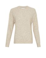 MSCHFestina Hope Pullover Oatmeal Melange beige strik med ribkanter