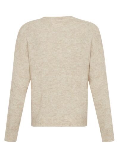 MSCHFestina Hope Pullover Oatmeal Melange beige strik med sænkede skuldre