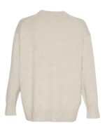 Moss Copenhagen MSCHMaura Rachelle Pullover Oatmeal Melange beige strik med en løs pasform og ribkanter