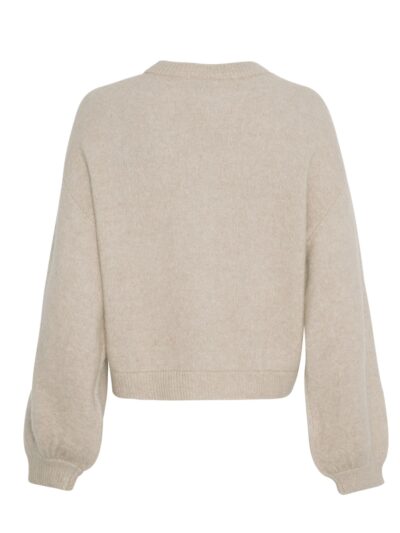 Moss Copenhagen MSCHPetrinelle Hope Cardigan beige cardigan med rib-kanter