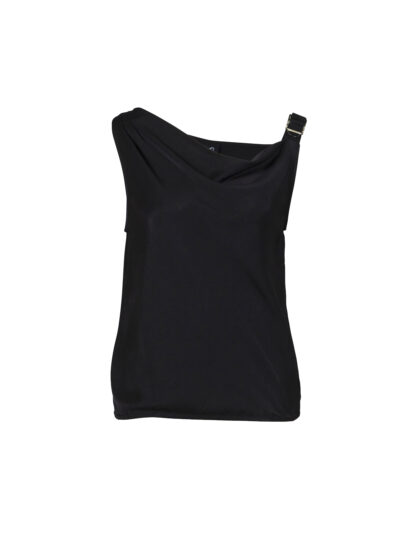 NÜ Black Ura top sort top med asymmetrisk hals