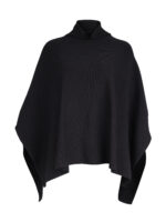 NÜ Black Xiao Poncho knit SUSTAINABLE sort poncho med høj krave