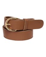 Brunt læderbælte med guldspænde Tim & Simonsen Anni Jeans belt Coffee-gold