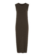 Mørkebrun kjole med guld glitter og slids foran Tim & Simonsen Joy dress glitter Caffe-gold