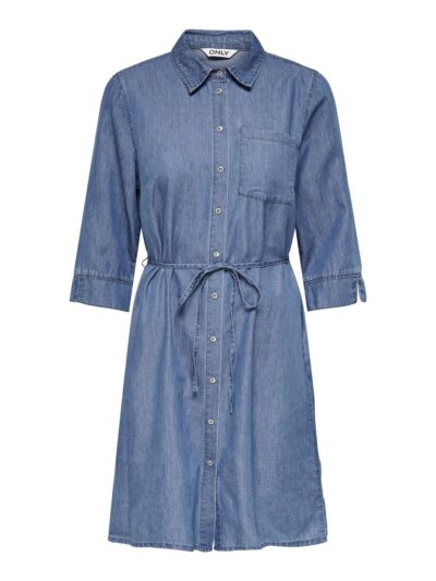 ONLY Carmakoma CARBEA Skjortekjole | Medium Blue Denim
