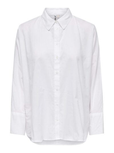 ONLY Carmakoma Bright White Shirt CARNEW LINA GRACE SOLID LS SHIRT WVN