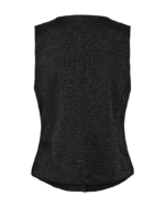 Ryggen af Glitrende sort vest med sølv knapper Freequent FQNANNILUX-WAISTCOAT Black w Silver