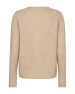 Beige cardigan med perleknapper. FQPEARL-CARDIGAN Moonbeam Melange