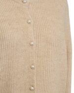 Beige cardigan med perleknapper. FQPEARL-CARDIGAN Moonbeam Melange