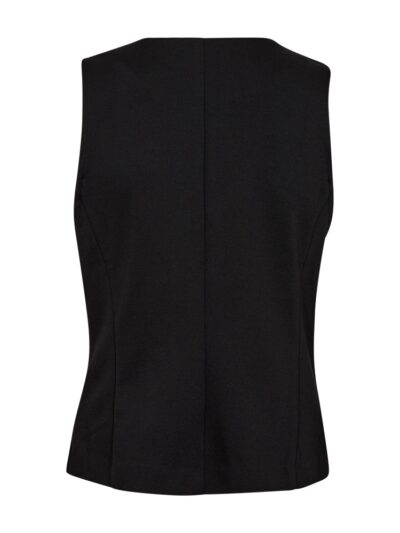 Ryggen af klassisk sort vest Freequent FQNANNI-WAISTCOAT Black