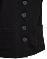 closeup af knapper på klassisk sort vest med lommer Freequent FQNANNI-WAISTCOAT Black