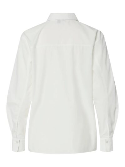 hvid skjorte med lynlås PIECES PCNANCY LS ZIP SHIRT White