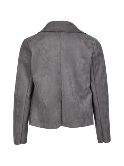 kort grå jakke med revers krave NÜ Ydine Jacket grey