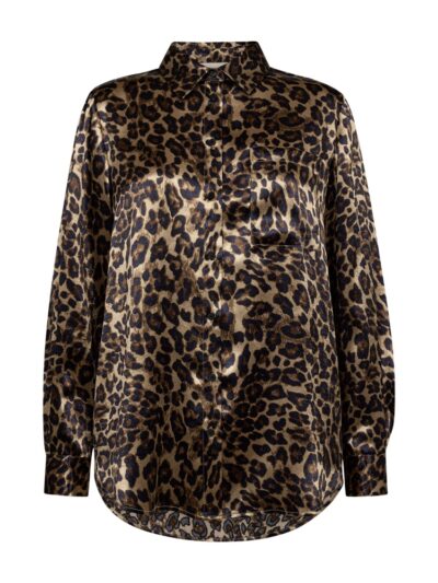 leopard mønstret skjorte Freequent FQCARA-SHIRT Partridge w. Black