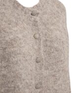 Kort beige cardigan med knapper Freequent FQLOUISA-CARDIGAN Desert Taupe Melange