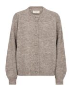 Kort beige cardigan med knapper Freequent FQLOUISA-CARDIGAN Desert Taupe Melange