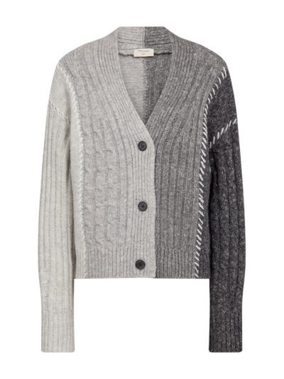 grå cardigan i forskellige nuancer med tre knapper foran Freequent FQHELEN-CARDIGAN Grey